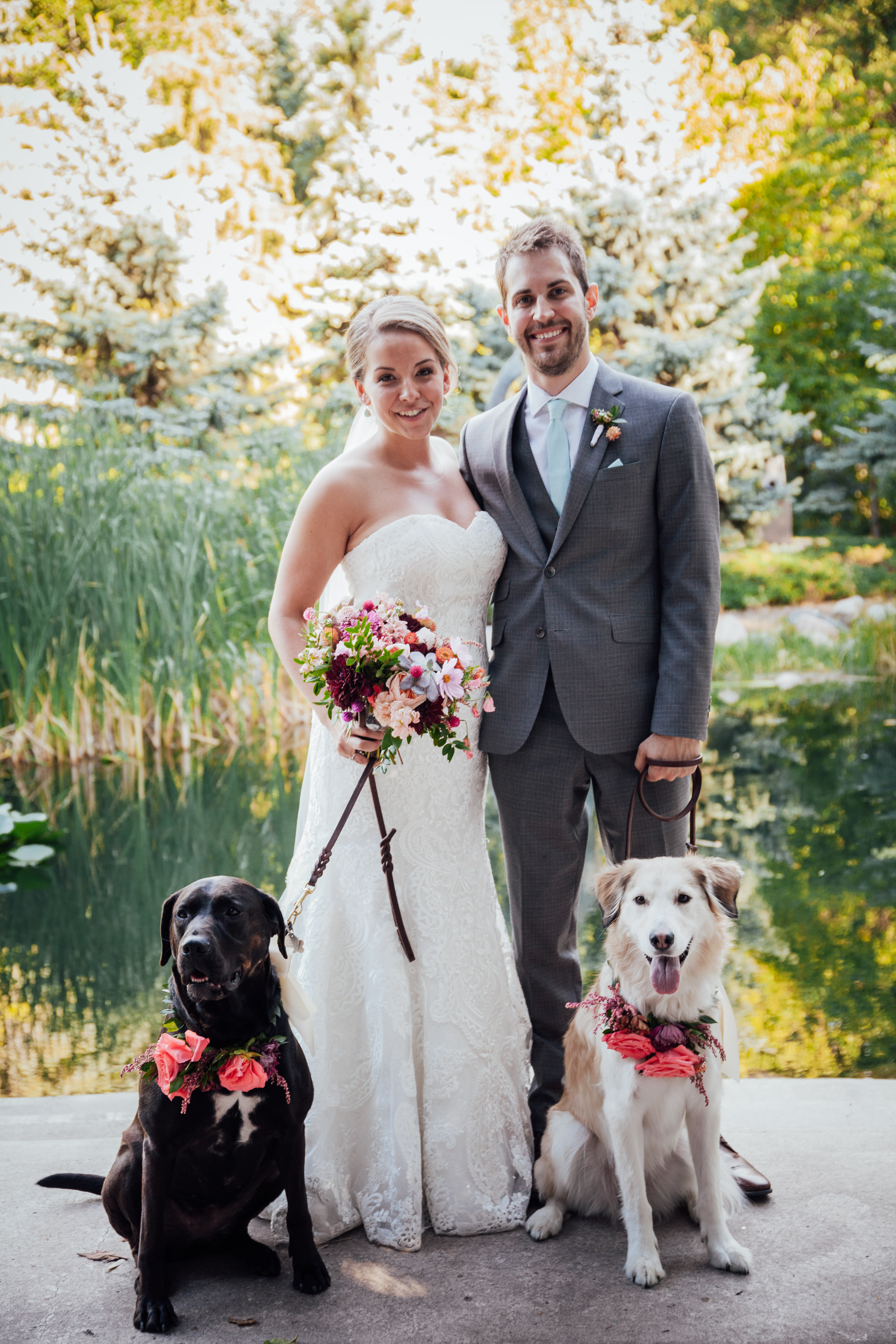 Qualico Family Centre Wedding - couple with dog