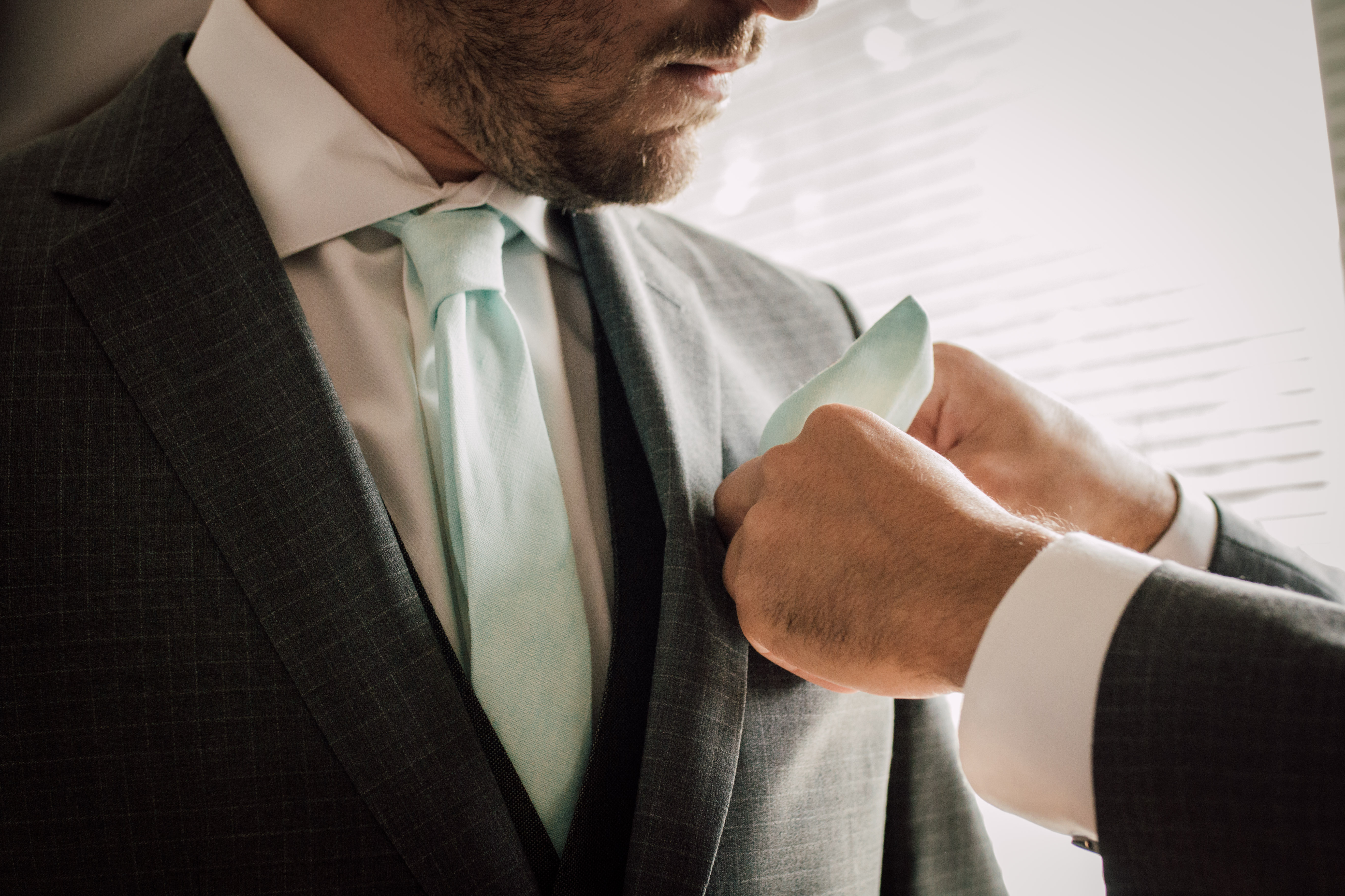 Qualico Family Centre Wedding - pocket square