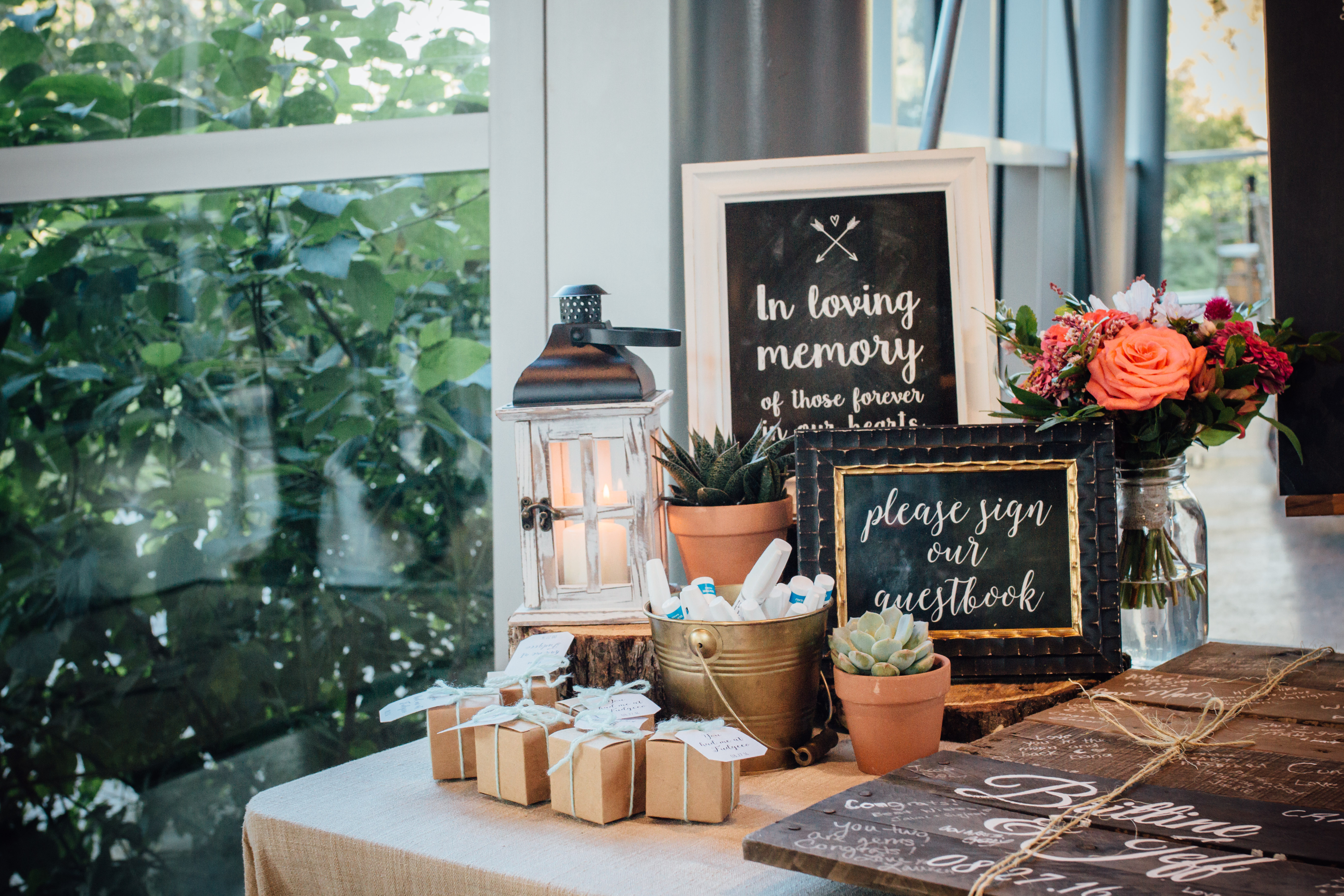 Qualico Family Centre Wedding - signing table