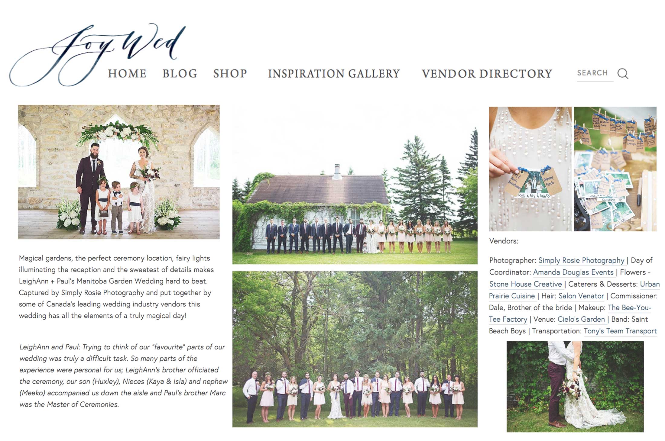 Winnipeg Wedding Planner and Inspiration Feature: Joy Wed