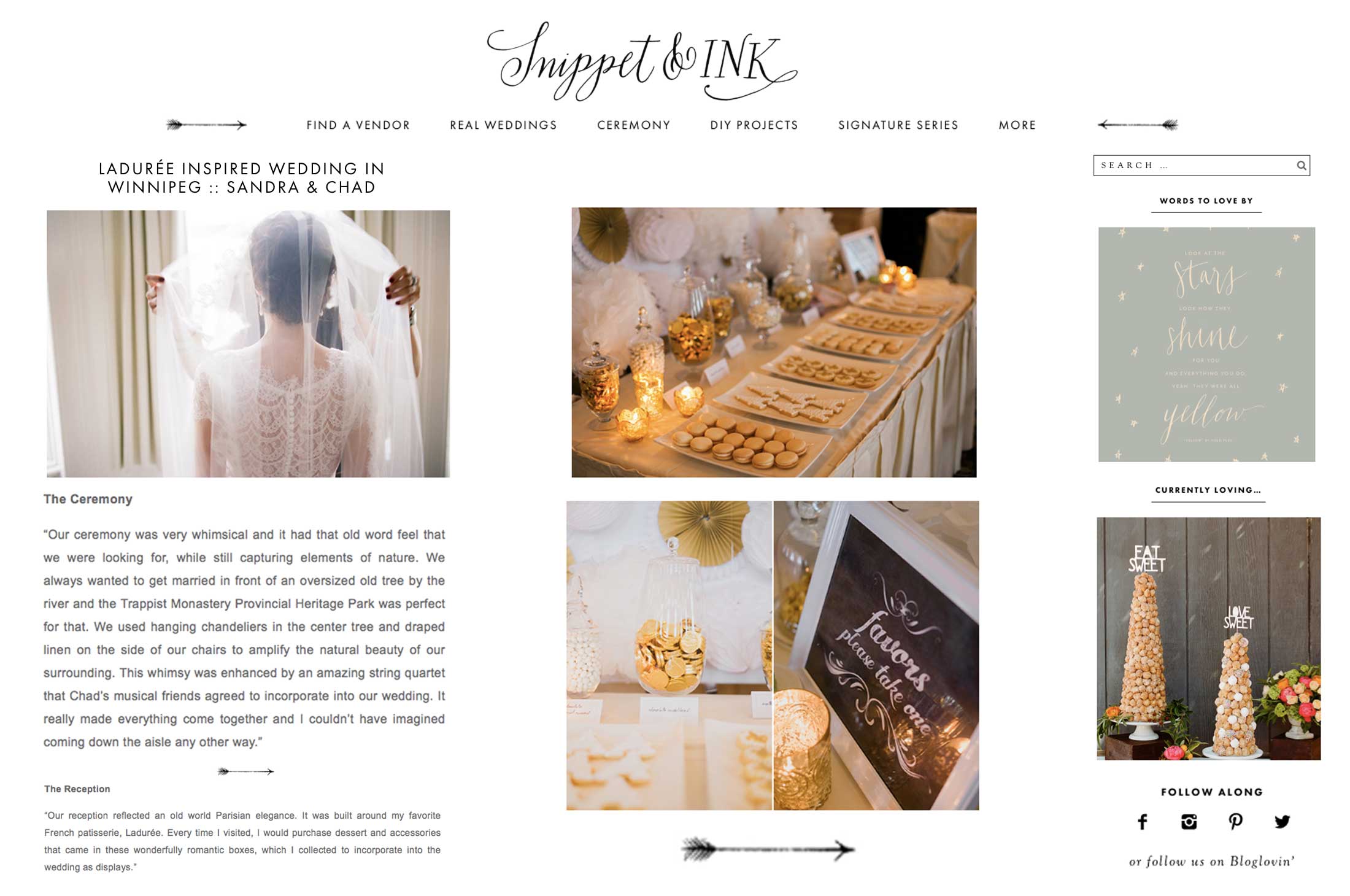 Winnipeg Wedding Planner and Inspiration Feature: Snippet + Ink