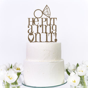 Wedding cake with large cake topper on it - Amanda Douglas Events