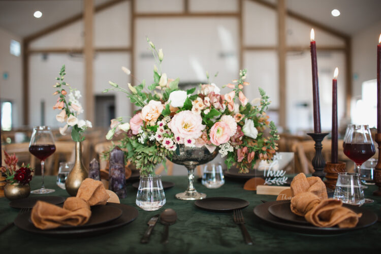 green table with flower - Amanda Douglas Events